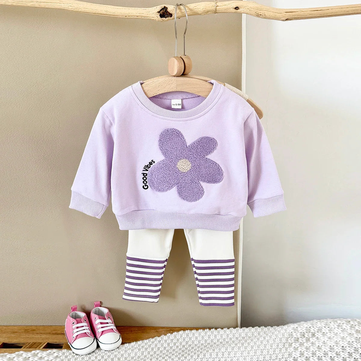 Susanna Purple Stripe Floral Set