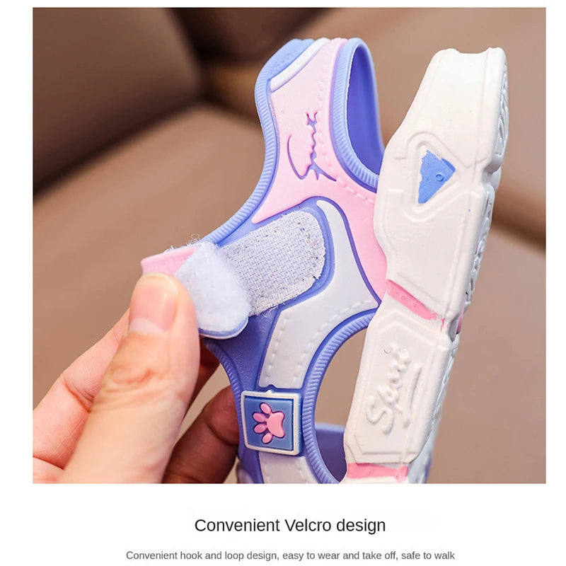Girls Sandals Summer Cartoon Soft Sole Anti Slip Sandals
