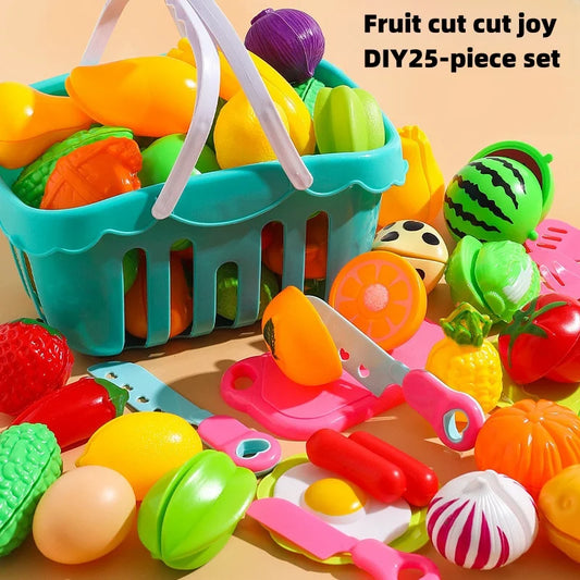 25 PCs Set DIY Fruit Cutting Music Toy Simulation Vegetable Fruit and Vegetable