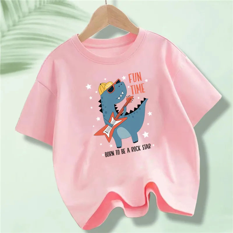Jhon cute Dino Cartoon Print Children's Tshirt - GuGuTon baby store - Baby Fashion - Toddlers Outfits - Babies Outfits - Toddler Clothes - Kids Clothing - Newborn Clothes - Newborn Wear - Kids Wear - Trending Clothes - Trending Outfits - Fall Fashion - Winter Fashion - Girls Clothes - Boys Clothes - Babies Wear - Kids Accessories - KidsWear - Summer Clothes - Summer Fashion - Summer Trend - Falls Sweaters - Tops - Bottom - Jeans - Blouse - Dresses - Newborn Dresses - Toys