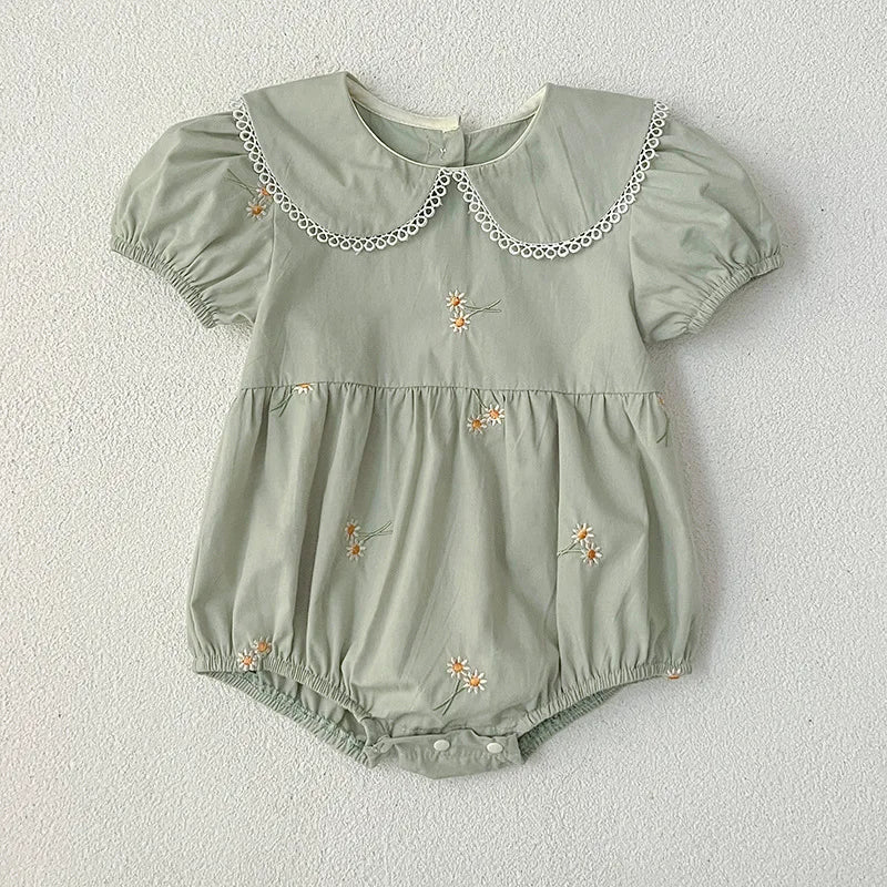 Embroidery Sunflower Romper