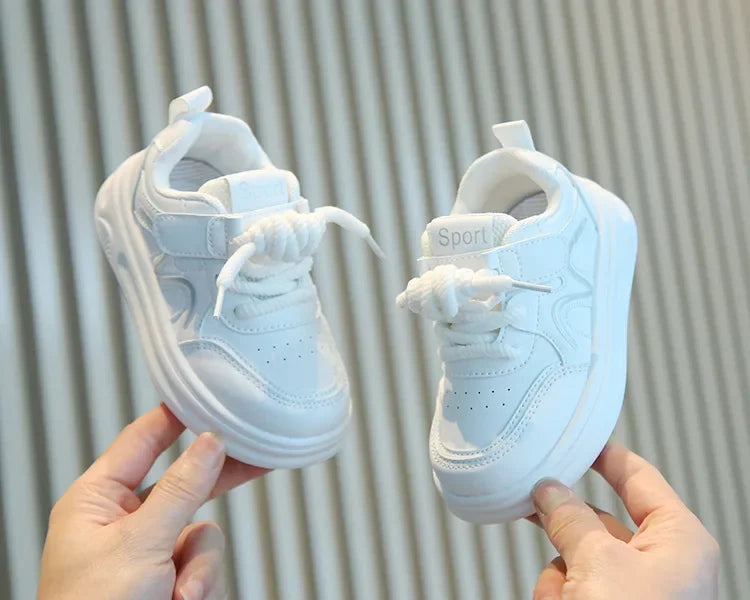 Children's Shoe for Girl New Solid White Sports Shoes for Boy Causal Fashion Versatile Kids School Running Sneakers Non-slip