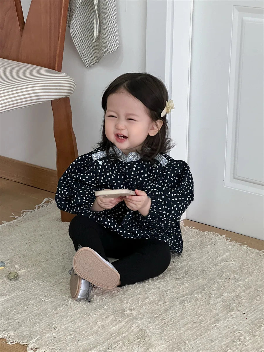 Tatiana Long Sleeve Sweet Floral Doll Tops