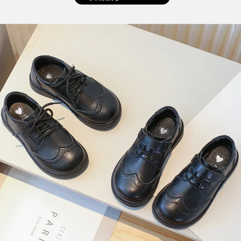School Student Shoes for Boys Kid Spring Autumn Block New Black Boy Girl Loafer Soft Sole Kid Flats