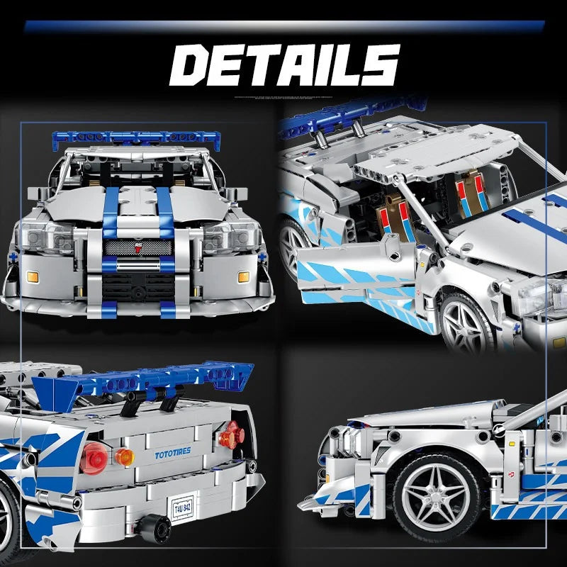 Technical MOC 42210 God of War GT -R34 Sports Car Building Blocks LED RC Kit Best Halloween Christmas Birthday Party Guest Gift