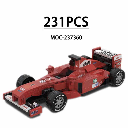 F1 Racing Car Building Blocks 8-Grid Racing Champion Vehicle (With Stickers)