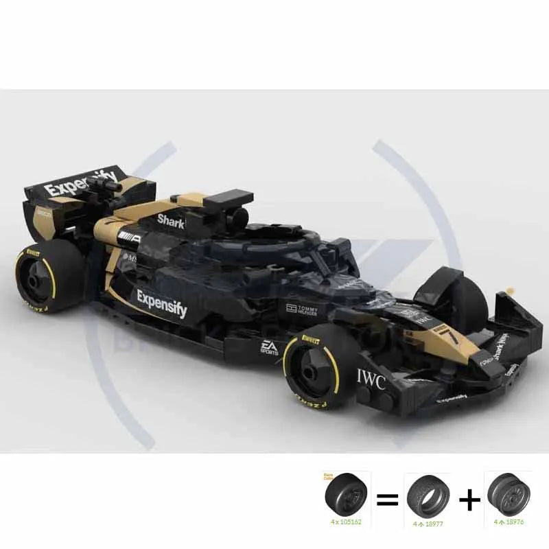 F1 Racing Car Building Blocks 8-Grid Racing Champion Vehicle (With Stickers) Children's Birthday Gift Christmas Toy Gift