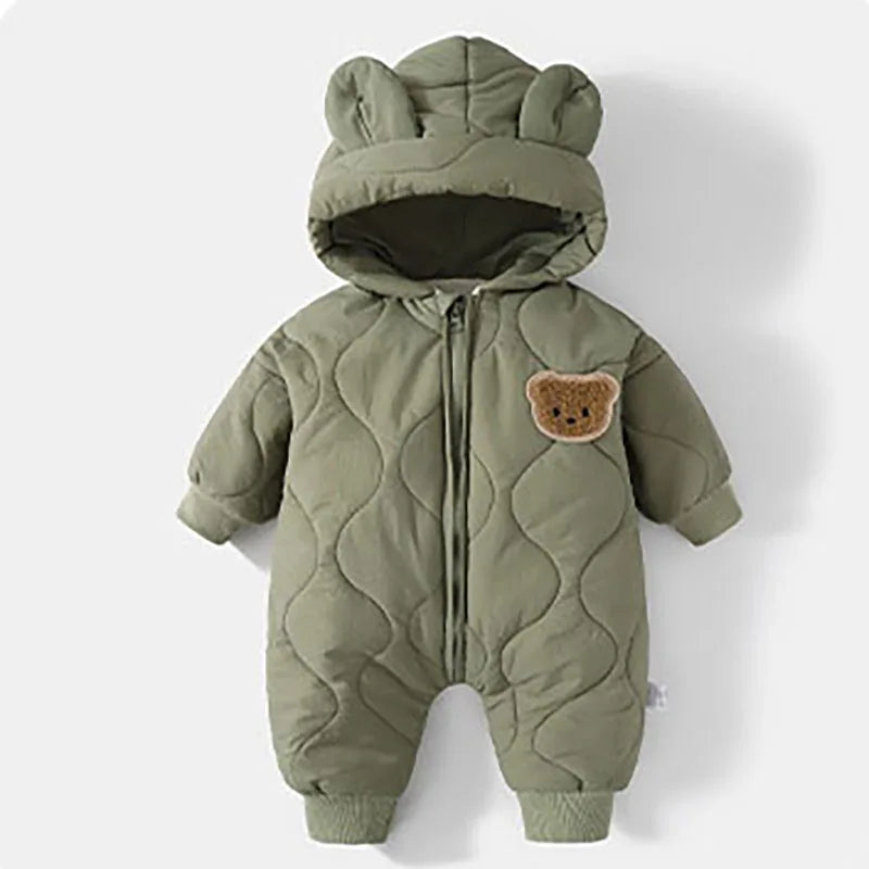 Fleece Bear Hooded Jumpsuit!