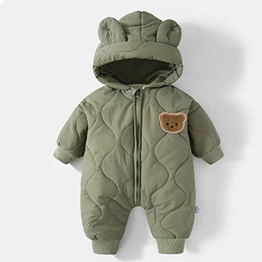 Fleece Bear Hooded Jumpsuit!