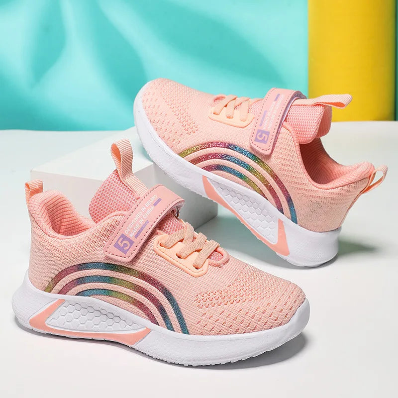 New Design Red Trainers Shoes for Kids Girls Comfortable Platform Girl Sports Shoes Large Size 38 Children's Running Sneakers