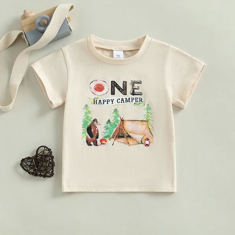 Amalia Cute Cartoon Short Sleeve Round Neck Tops