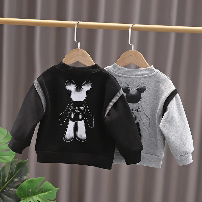 Cristina Bear Clothing Baby Girls Long Pullover Autumn Tops Clothes
