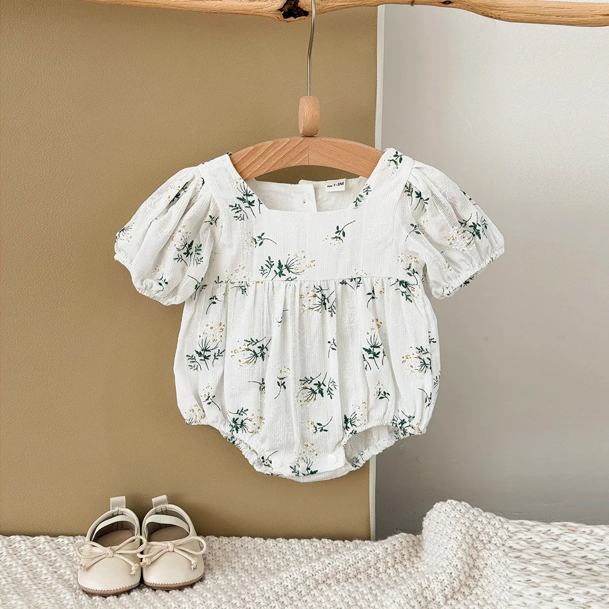 Puff Sleeve Garden Romper