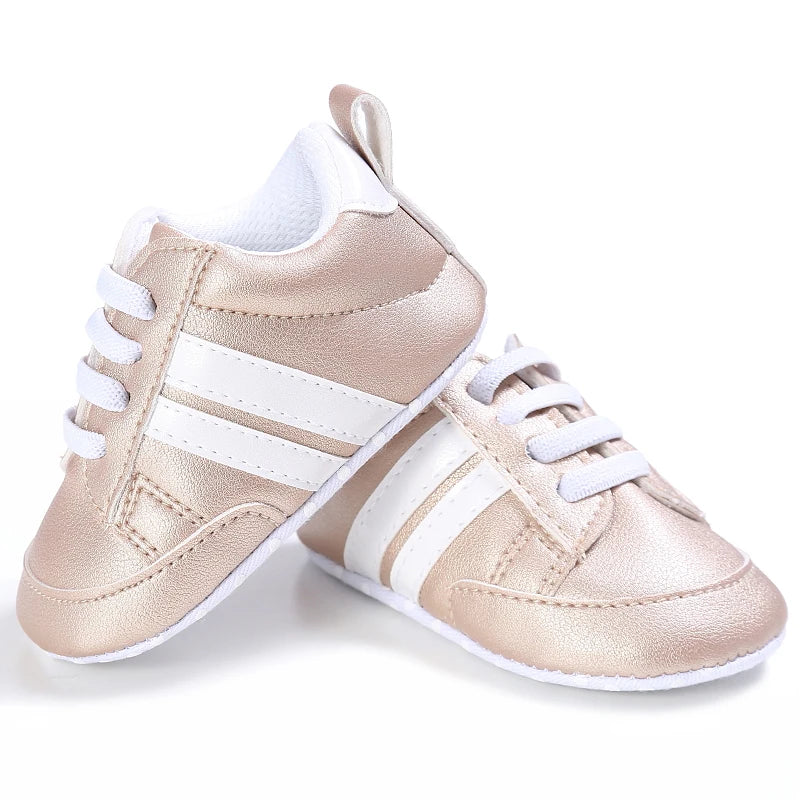 Toddler Baby Girl Shoes 0 to 3 6 9 12 18 24 Months Casual Cute Gold White Baby Boy Shoes First Walkers Soft Crib Shoes Infantil