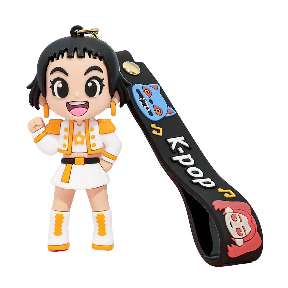 2026 3D Printed Anime Movie KPop& Devil Hunter Girls Derpy Keychains Doll Cute Tiger Action Model Toy Collection Christmas Gifts