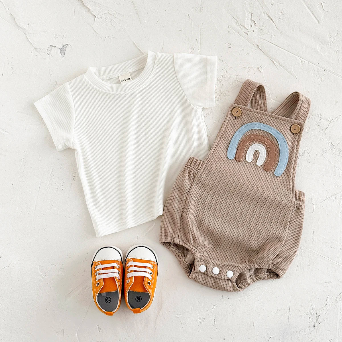 Waffle Rainbow Romper Set