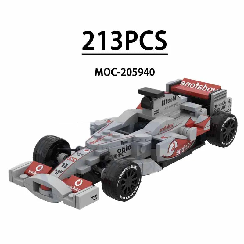 F1 Racing Car Building Blocks 8-Grid Racing Champion Vehicle (With Stickers) Children's Birthday Gift Christmas Toy Gift