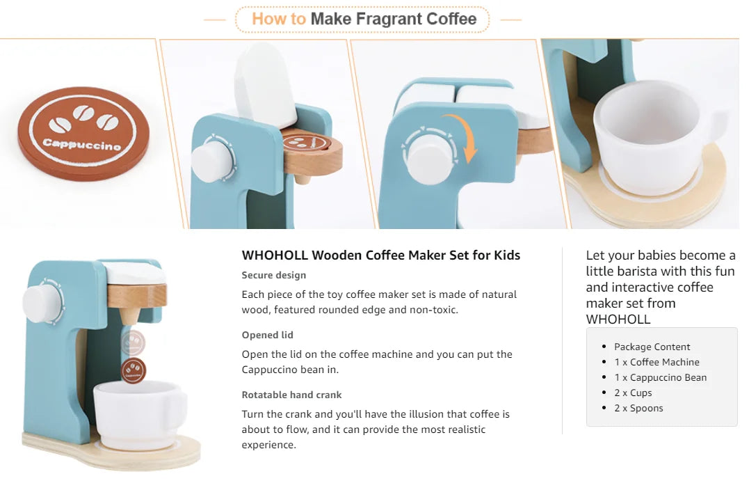 Wooden Kitchen Toys, Pretend Play Role-Playing Games, Realistic Simulation, Gifts for Boys and Girls