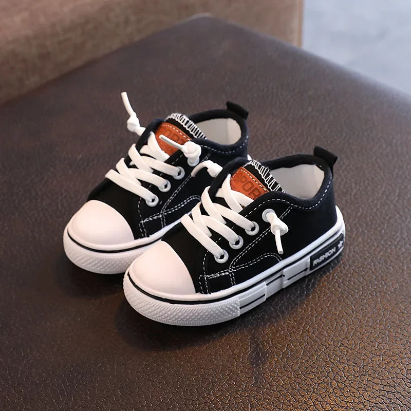 Children's Low-top Canva Shoes 2025 Spring New Style White Candy Color