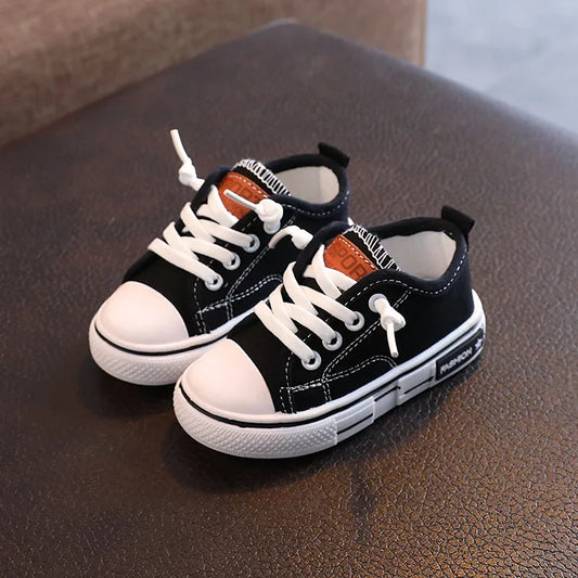 Children's Low-top Canva Shoes 2025 Spring New Style White Candy Color