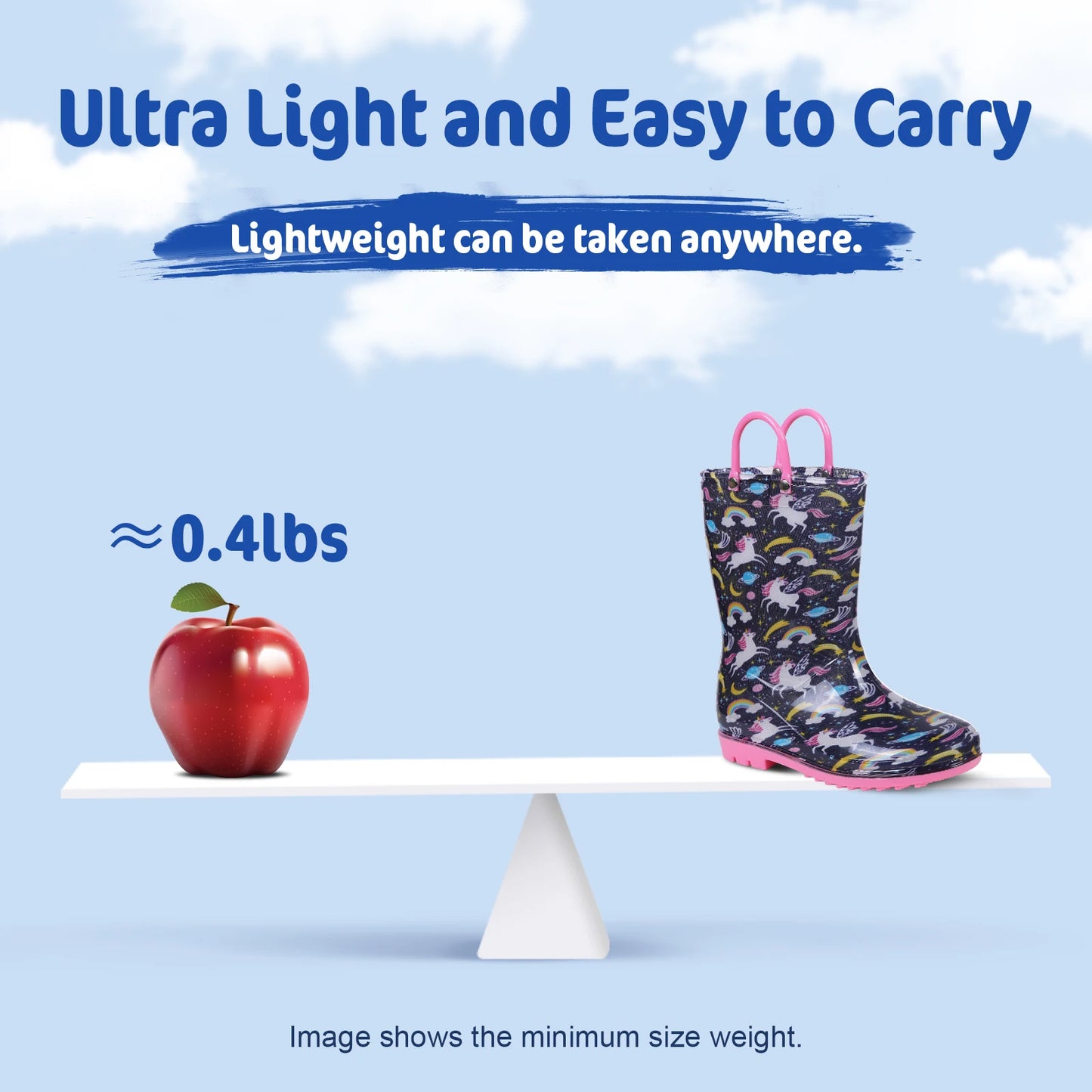 Jaden Evshine  Kids Rain Boots - Fun Dinosaur Unicorn Design