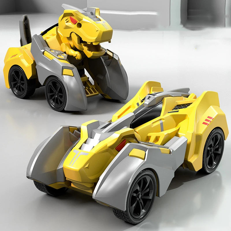 2 In 1 Transforming Dinosaur Car Automatic Transform Robot Diecasts