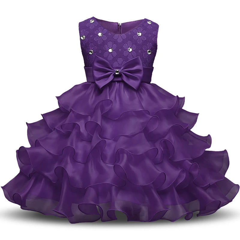 Flower Girl Dress For Wedding Baby Girl 2-8 Years Birthday Outfits Children's Girls First Communion Dresses Girl Kids Party Wear