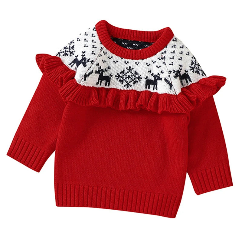 Zain Snowflake Print Cartoon Infantil Xmas Sweater - GuGuTon baby store - Baby Fashion - Toddlers Outfits - Babies Outfits - Toddler Clothes - Kids Clothing - Newborn Clothes - Newborn Wear - Kids Wear - Trending Clothes - Trending Outfits - Fall Fashion - Winter Fashion - Girls Clothes - Boys Clothes - Babies Wear - Kids Accessories - KidsWear - Summer Clothes - Summer Fashion - Summer Trend - Falls Sweaters - Tops - Bottom - Jeans - Blouse - Dresses - Newborn Dresses - Toys