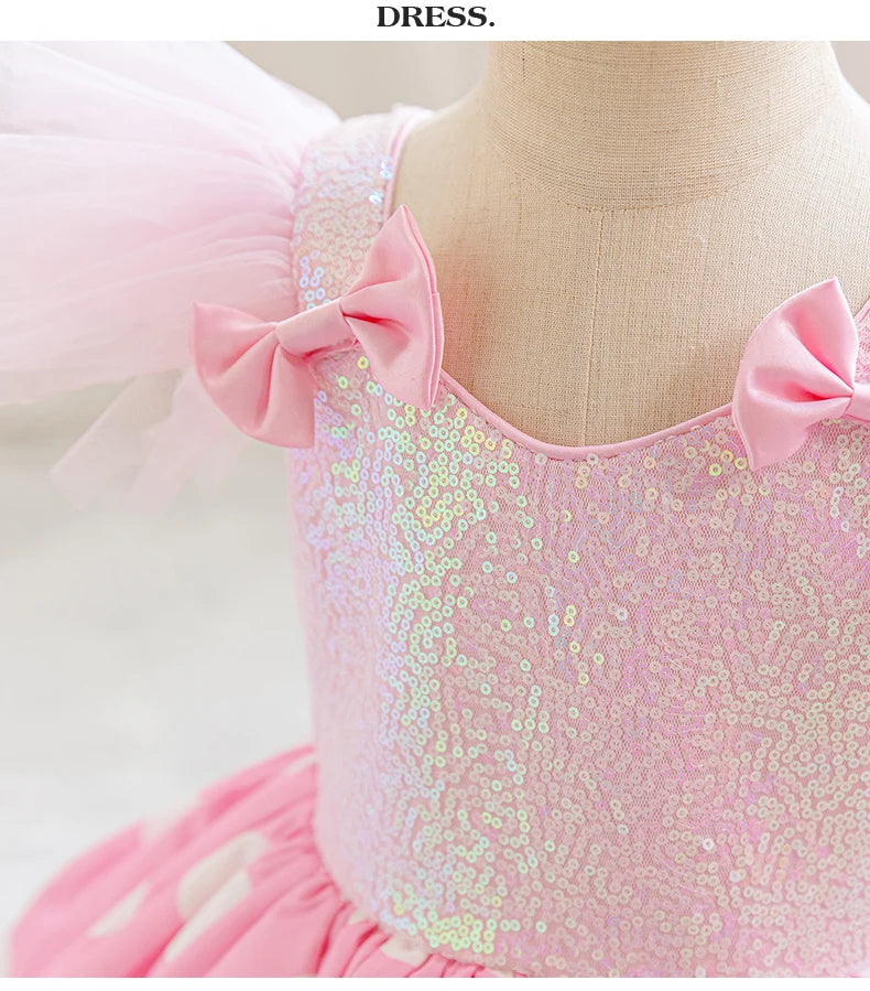 Girls' Princess Dress, Baby's First Birthday Tutu Dress, Flower Girl Wedding Dress