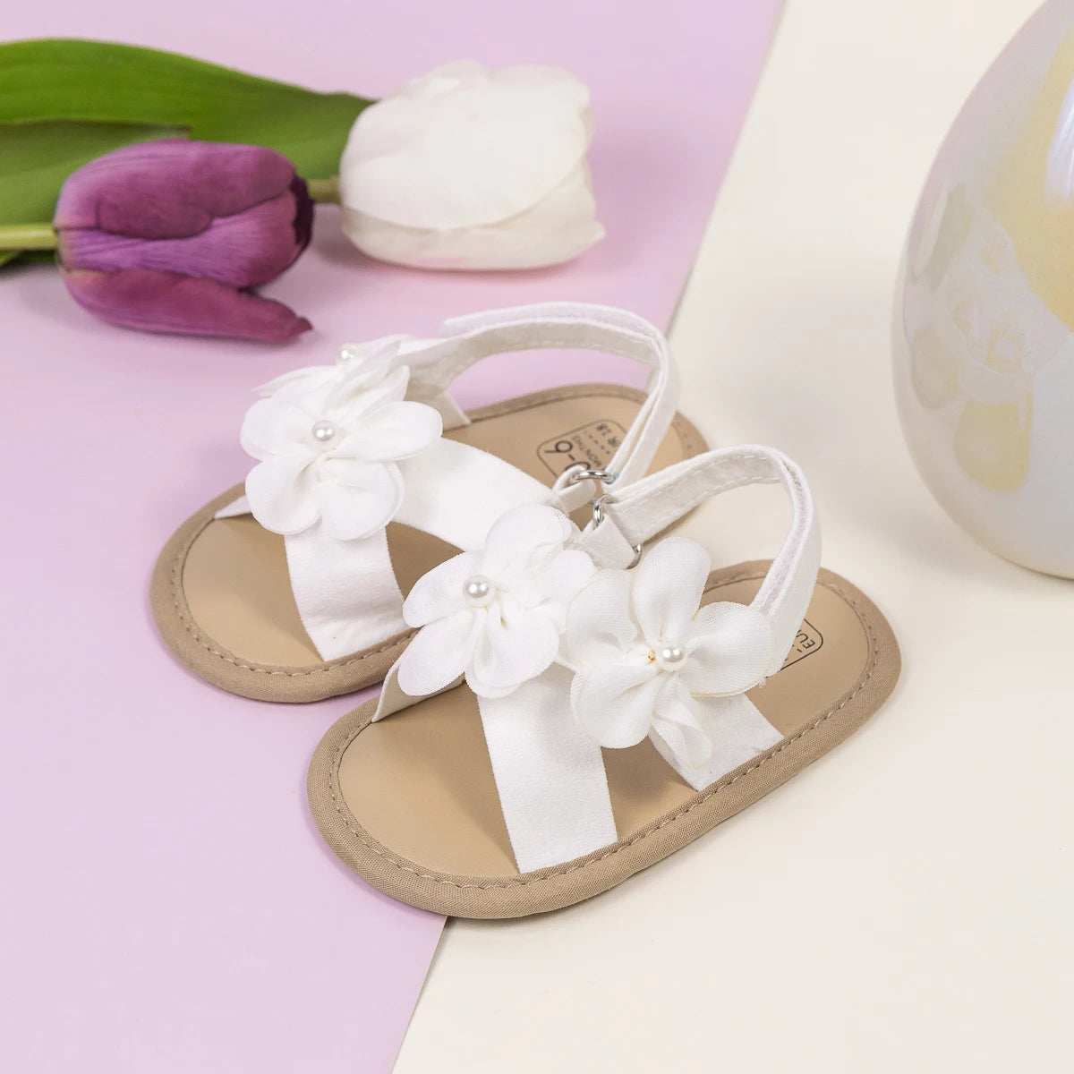 2025 New Baby Girls Shoes Flowers With Pearls Summer Cool Princess Sandals