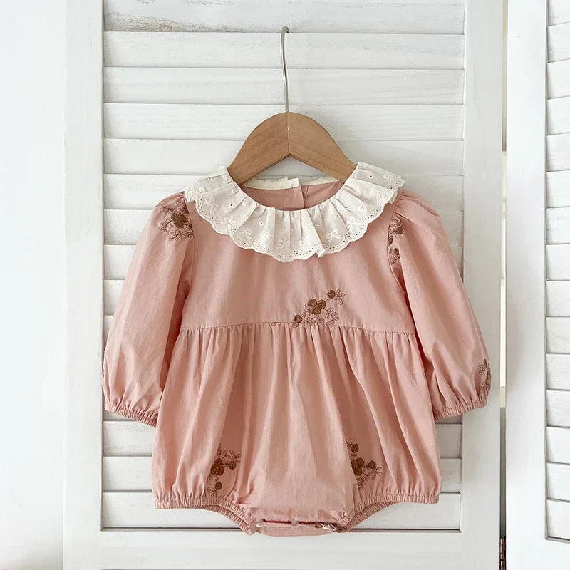 Lace Collar Flower Romper