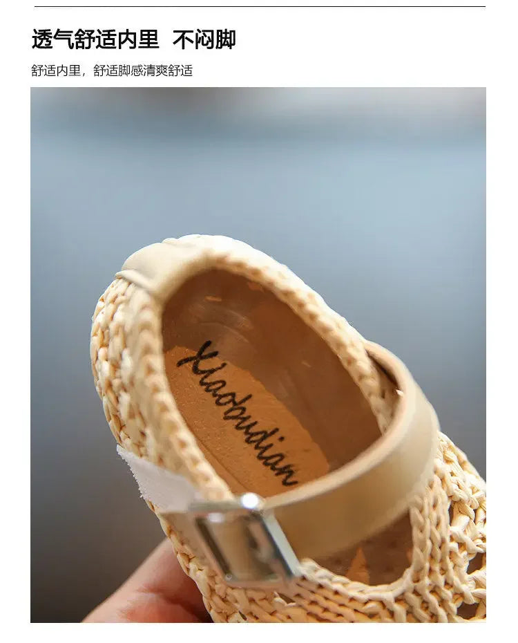 2026 New Summer Baby Shoes For Girls Cut-out Breathable Toddler Kids Sandals Soft Sole Non-slip Fashion Little Girls Sneakers