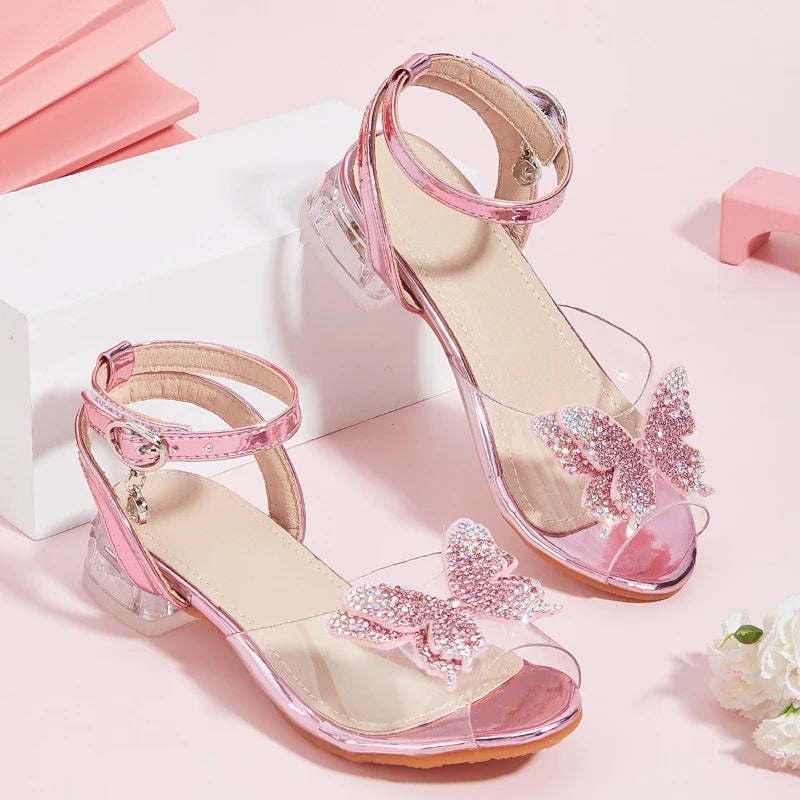 2025 Summer New Fish Mouth Child Water Diamond Sandals
