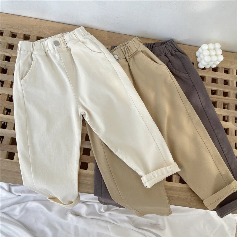 Carlos Old Children Harem Pants Summer Loose Solid Color