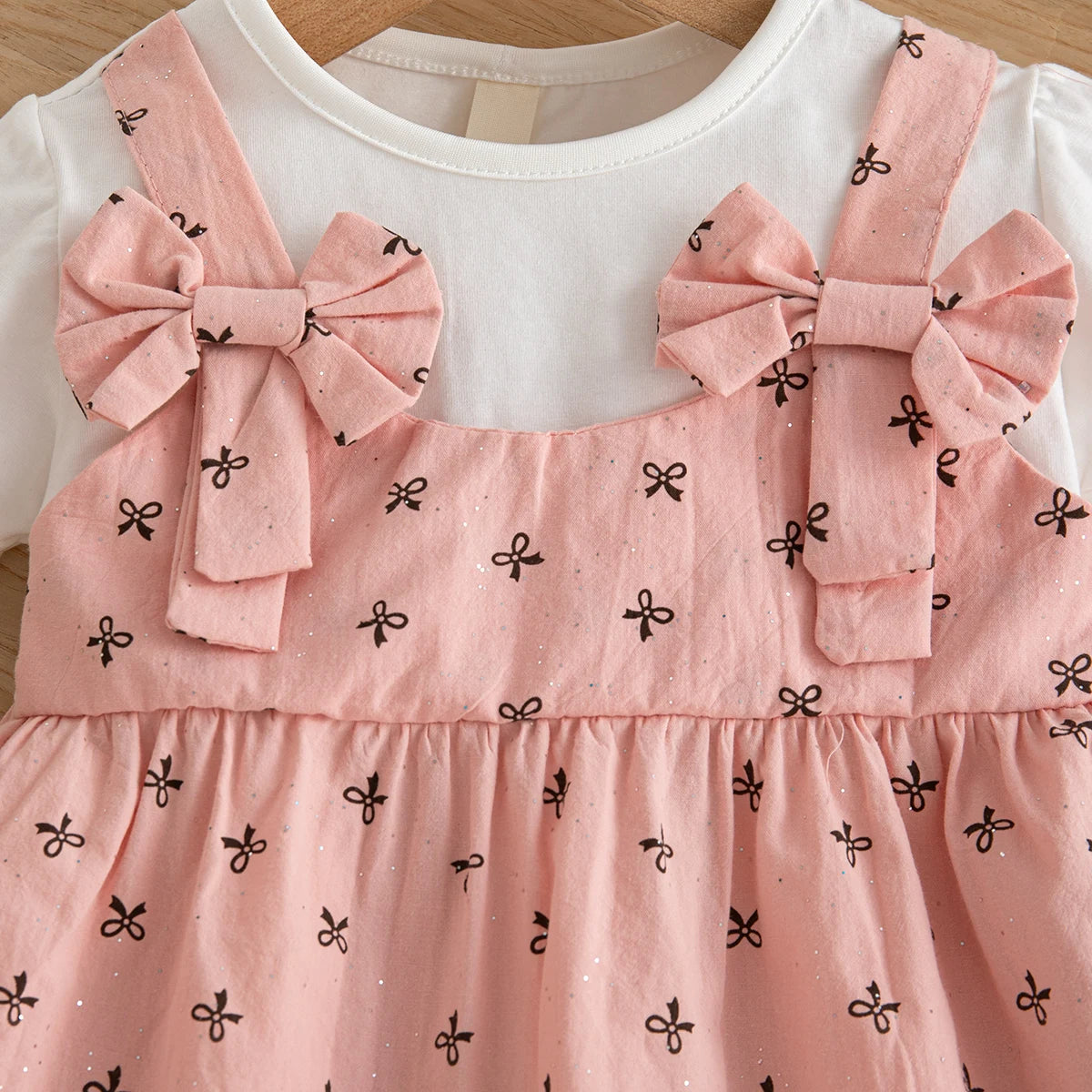 Baby Dress Summer Cotton Short-Sleeve Bow-Tie Baby Girls Dress