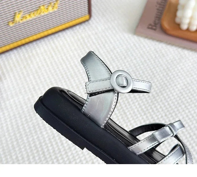 Girls Beach Shoes Bow-knot 2025 Summer Brand New Soft Open Toes Fashion Kids Sandals Princess Sweet Style Anti-slippery Shoes