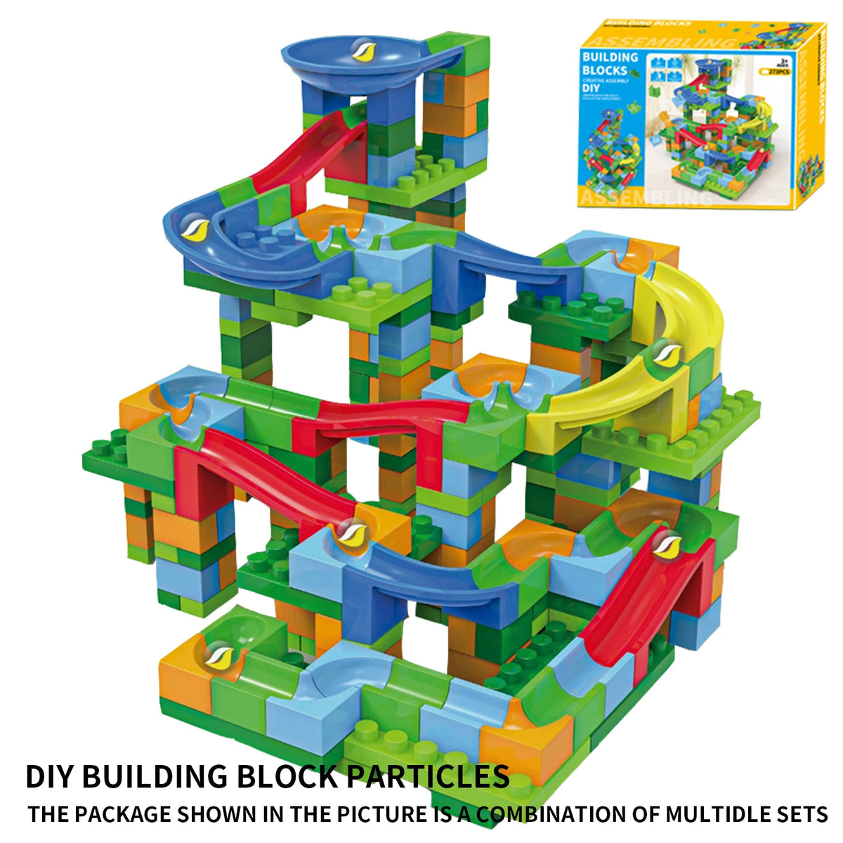Children'S Building Block Toys Assembled With Ball Bearings, Versatile Slide For Boys