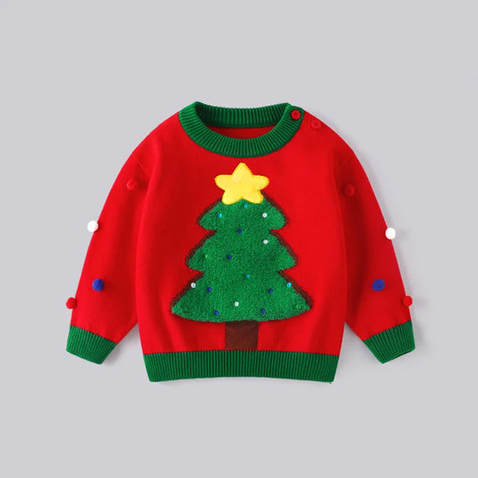 Sahir Winter Christmas Tree Baby Boy Sweater