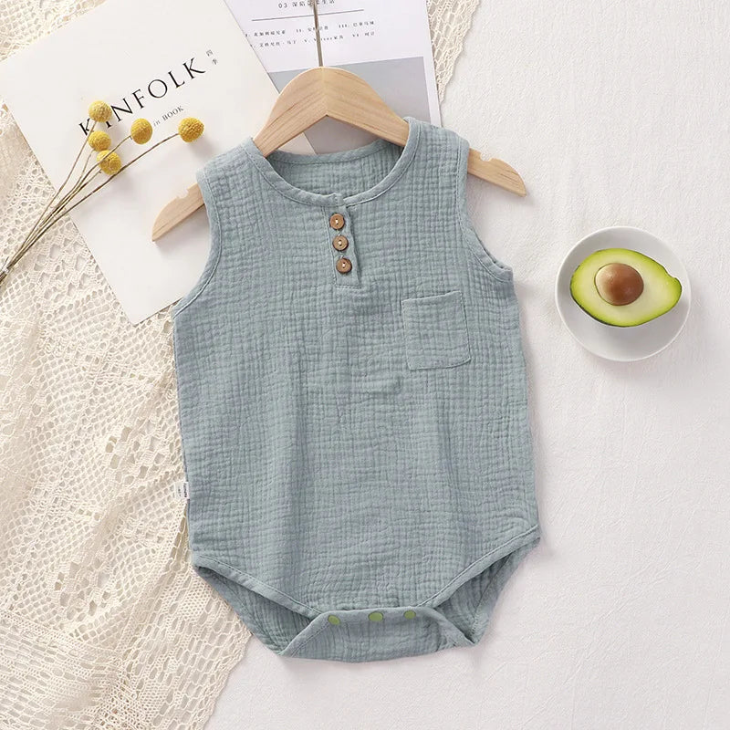 Sleeveless Muslin Bodysuit