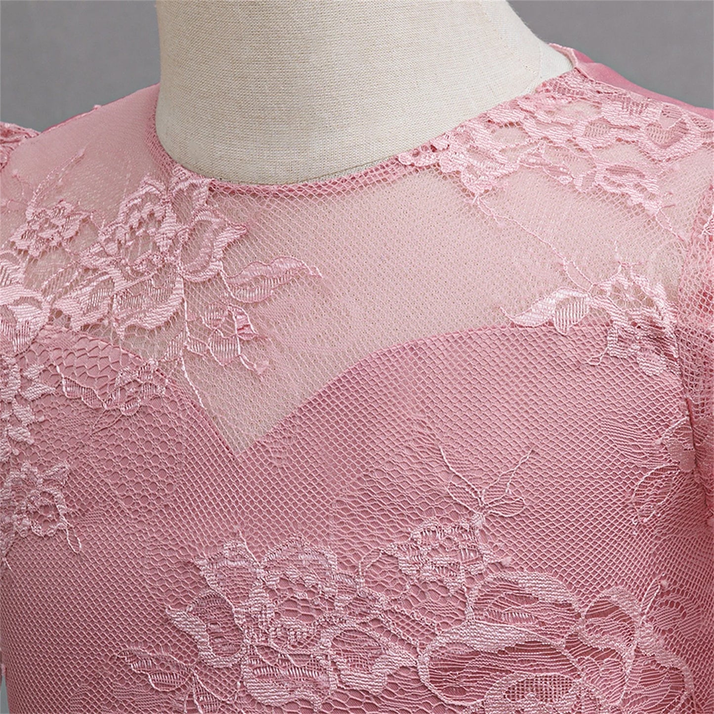 Elegant Baptism Bridesmaid Party Girl Dresses Long Sleeve Princess Dress