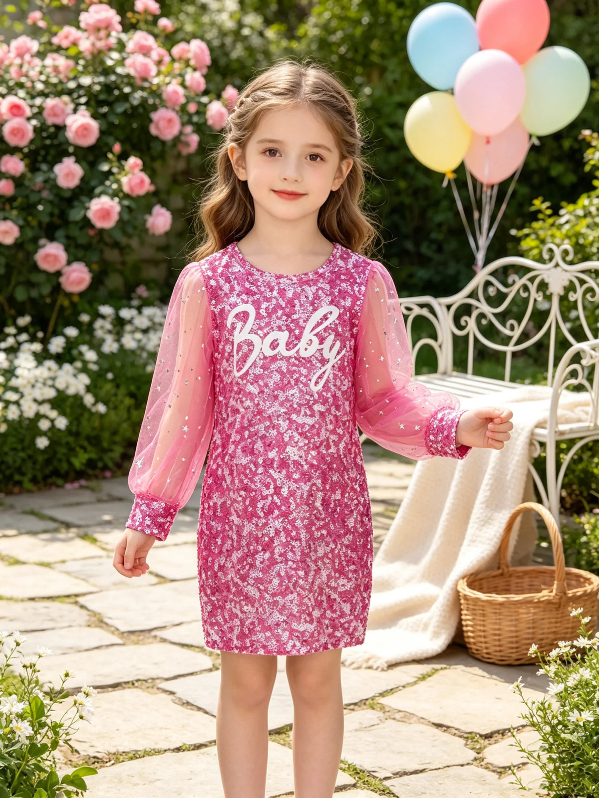 Girl's Pink Dress Cute and Elegant Fairy, Suitable for Outdoor Travel Dressing, Popular Style