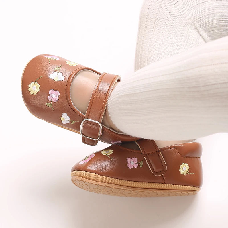Spring And Autumn Baby Girl's Walking Shoes Anti Slip One Year Old Soft Soled Baby Shoes Princess Shoes Single Shoes