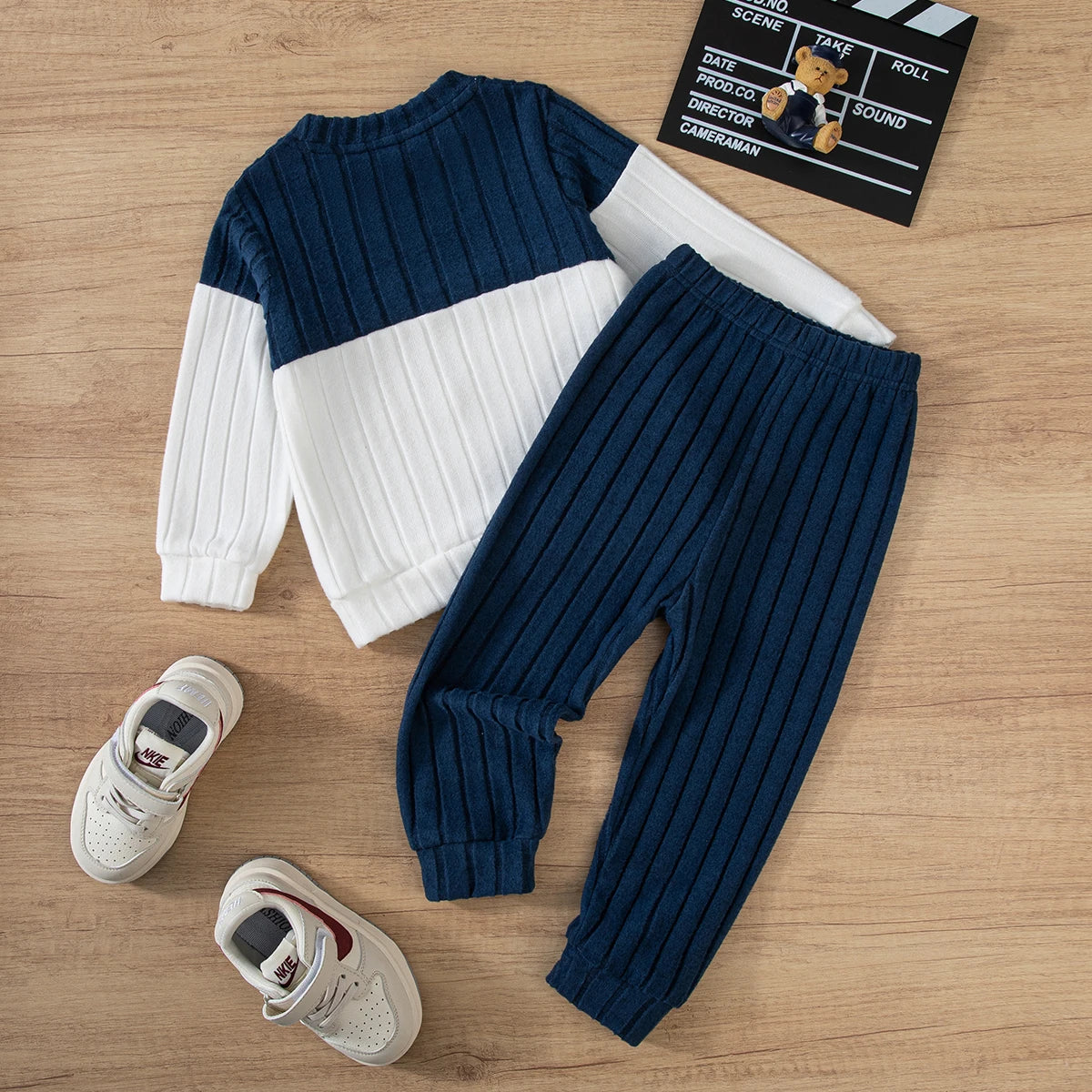 Boy Winter Long Sleeve Sweater Pants Set for Kids