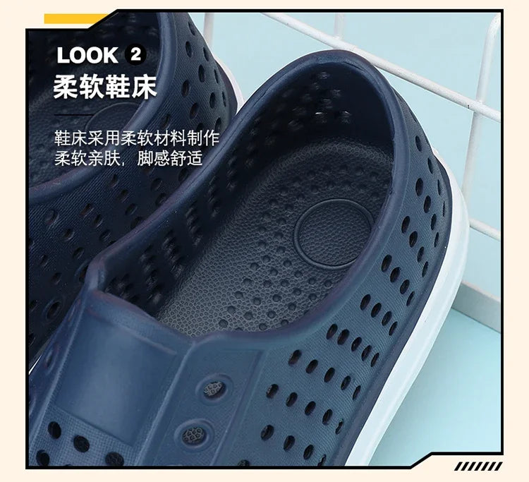 2024 New Kids Shoes Summer Breathable Quick-Drying Water Shoes with Drainage Holes Boys Girls Sandals 24-34