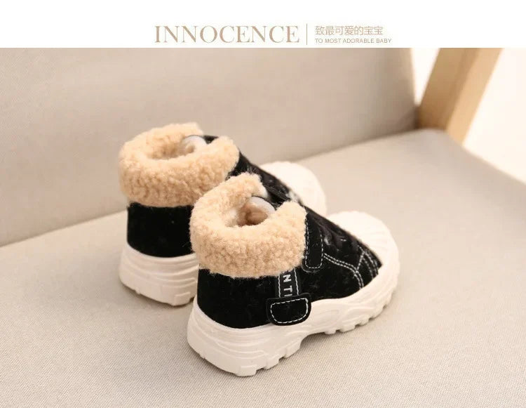 Lucas Warm Boots Winter New Boys Plus Thicken Velvet Cotton Shoes Waterproof