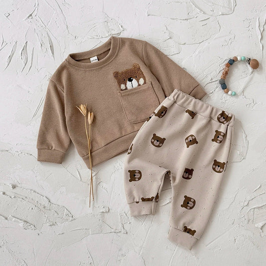 Charlie Full Print Bear Pants Set
