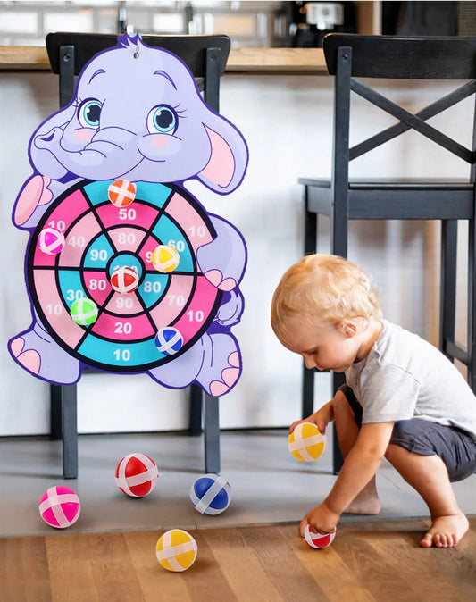 Child Montessori Toys for Kids 2 to 4 Years Old Cartoon Animal Dart Board Sticky Ball