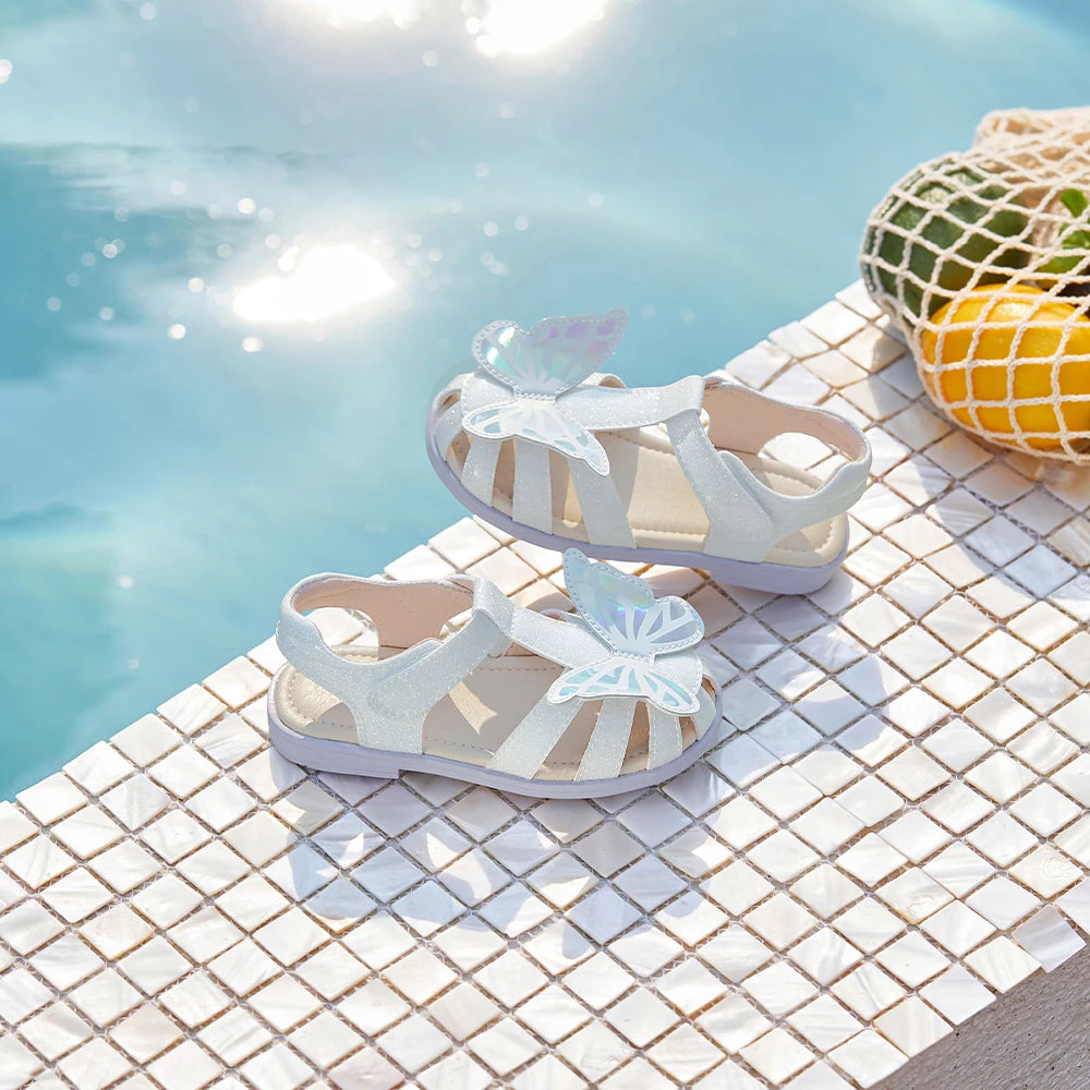 Dave Bella Girls Sandals Cool Anti-slip Children Summer Shoes Beach Protect Toes Soft Casual Sandal Butterfly Outdoors DB2262315