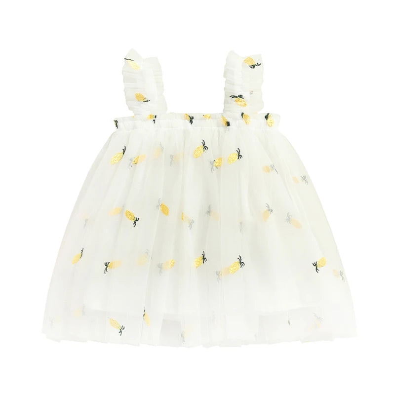 Toddler Dress Kids Girls Party 2023 Summer Sleeveless Daisy Floral Tutu Dress