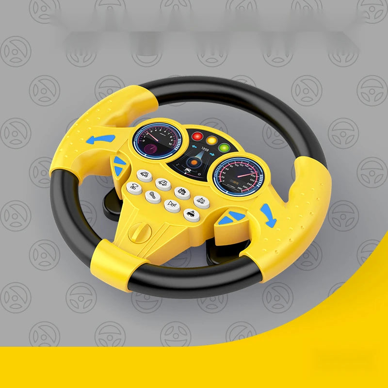 Children Simulation Steering Wheel Toy 360° rotation driving early education machine simulator with Light Sound toys for kids